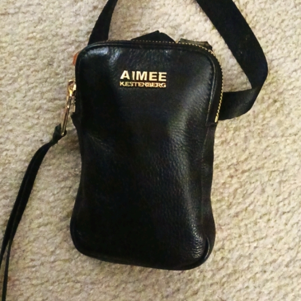 AIMEE KESTENBERG SM blk leather crossbody